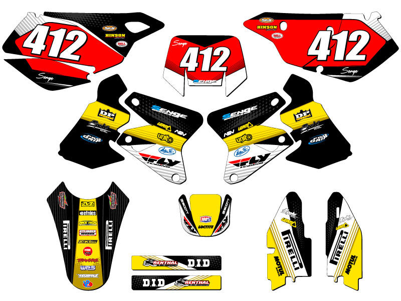 2000-2004 DRZ 400 SM RICOCHET Black Senge Graphics Kit Compatible with Suzuki - Picture 8 of 10