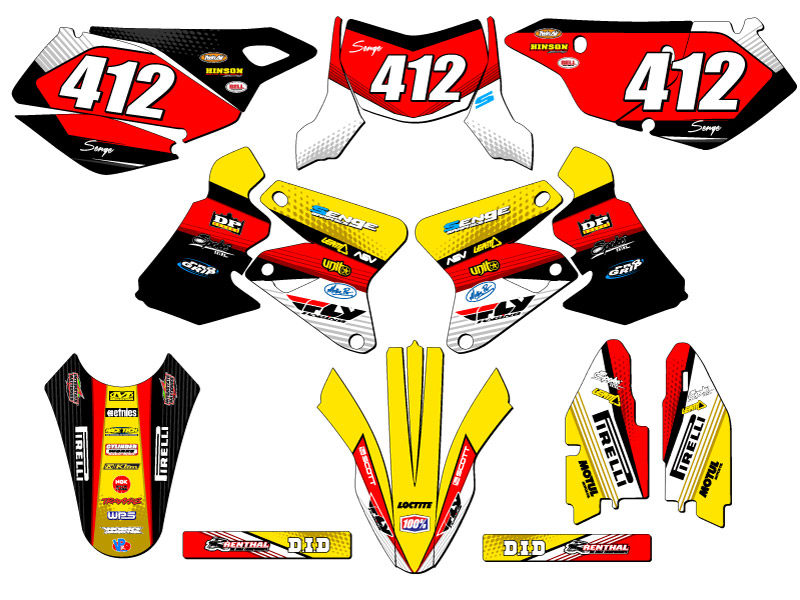 2005-2023 DRZ 400 SM RICOCHET Yellow Senge Graphics Kit Compatible with Suzuki - Picture 8 of 10