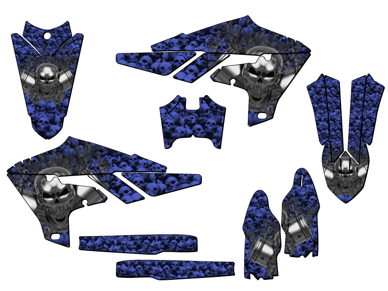 2020-2022 YZ 250 FX FLAMING GEARHEAD Blue Senge Graphics Kit Compatible with - Picture 2 of 10