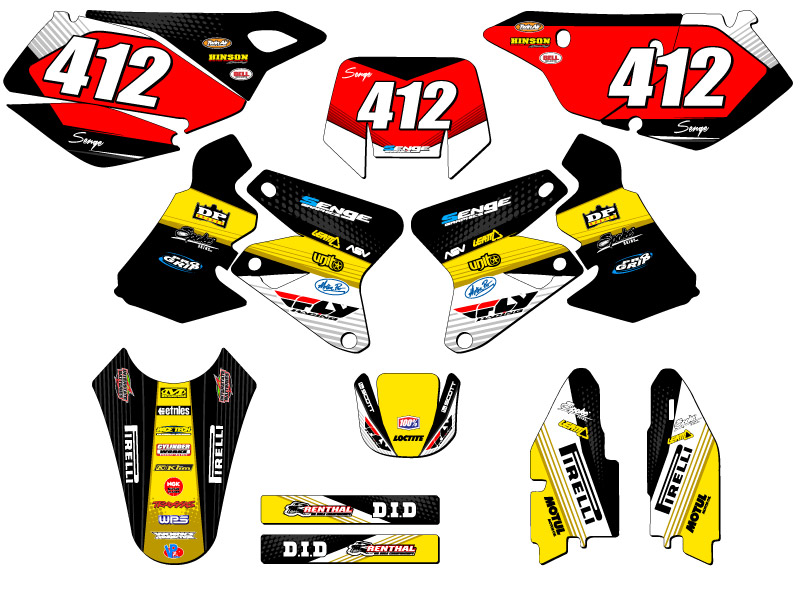 2000-2004 DRZ 400 RICOCHET Black Senge Graphics Kit Compatible with Suzuki - Picture 8 of 10