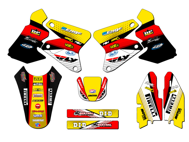 2005-2023 DRZ 400 RICOCHET Yellow Senge Graphics Kit Compatible with Suzuki - Bild 2 von 10