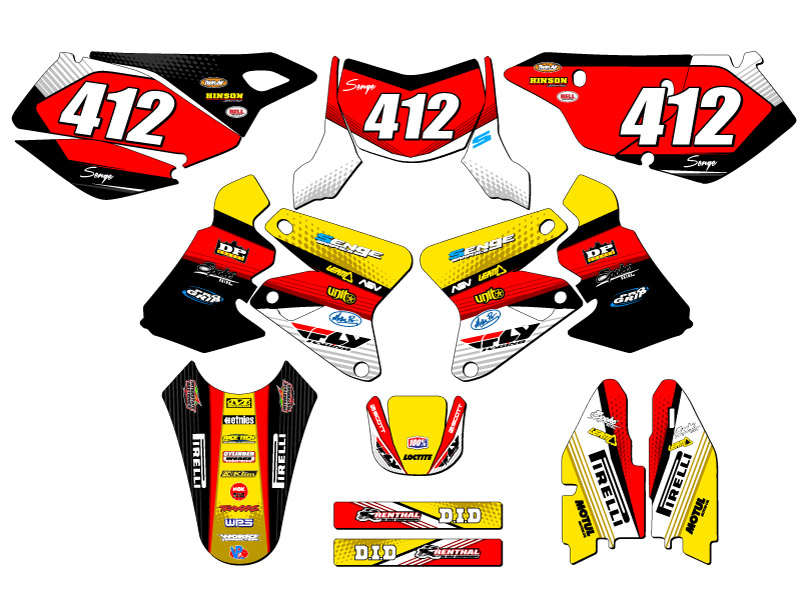 2005-2023 DRZ 400 RICOCHET Yellow Senge Graphics Kit Compatible with Suzuki - Bild 8 von 10