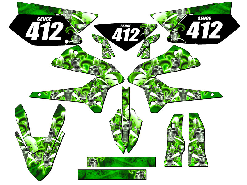 2008-2020 KLX 250 JESTER Green Senge Graphics Kit Compatible with Kawasaki - Picture 8 of 10