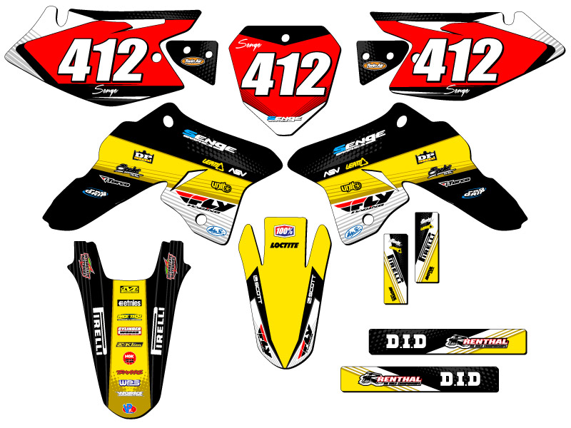 Kit de gráficos Senge 2008-2023 DRZ 125 RICOCHET negro compatible con Suzuki - Imagen 8 de 10