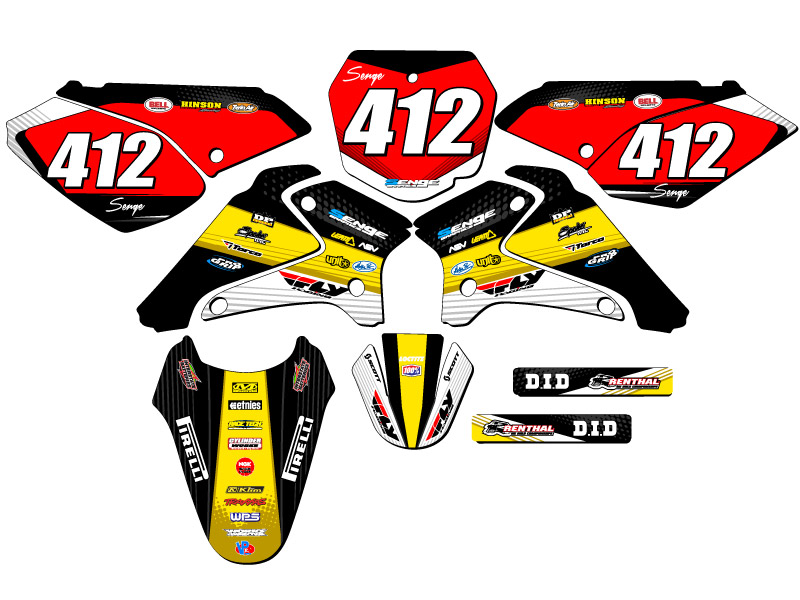 2001-2007 DRZ 125 RICOCHET Black Senge Graphics Kit Compatible with Suzuki - Picture 8 of 10