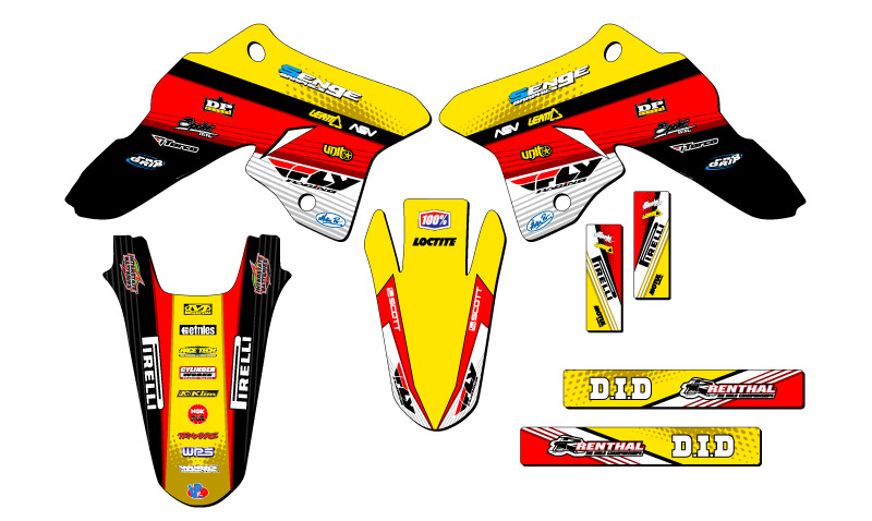 2008-2023 DRZ 125 RICOCHET Yellow Senge Graphics Kit Compatible with Suzuki - Picture 2 of 10