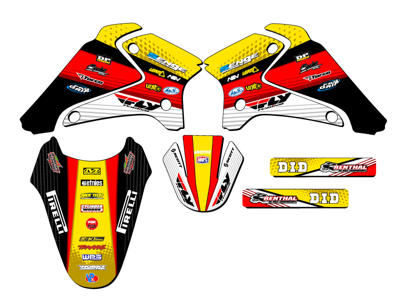 Kit de gráficos DRZ 125 RICOCHET amarillo Senge 2001-2007 compatible con Suzuki - Imagen 2 de 10