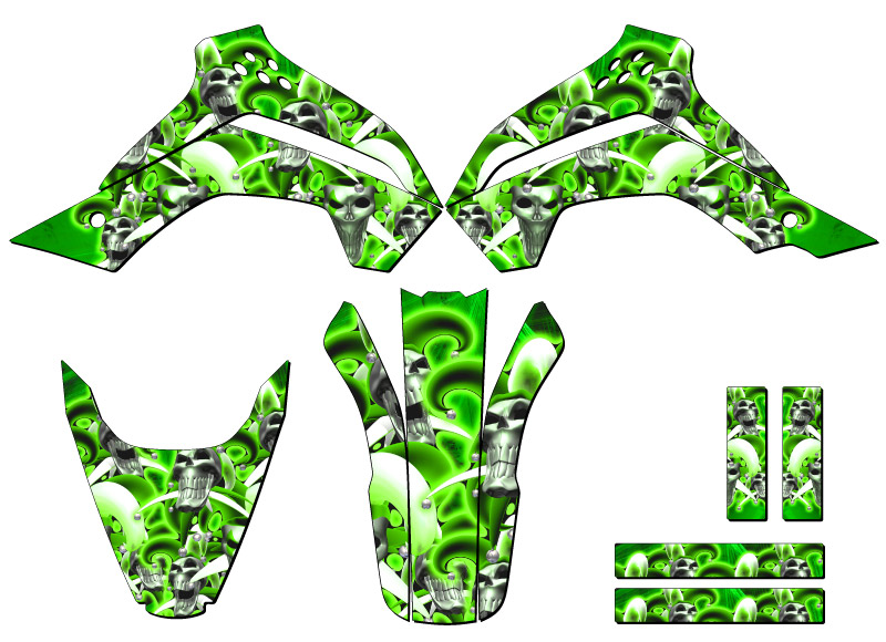 2008-2018 KLX 140 JESTER Green Senge Graphics Kit Compatible with Kawasaki - Bild 2 von 10