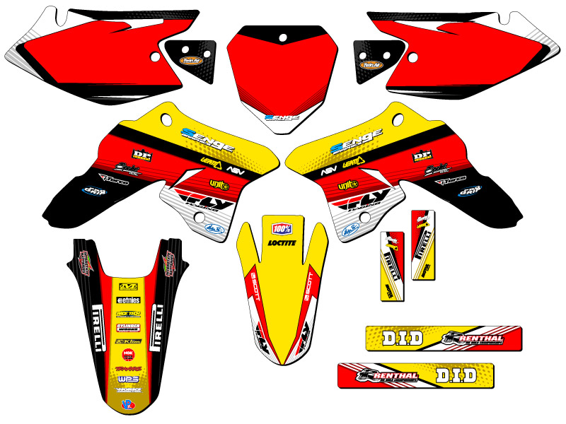2008-2023 DRZ 125 RICOCHET Yellow Senge Graphics Kit Compatible with Suzuki - Picture 5 of 10
