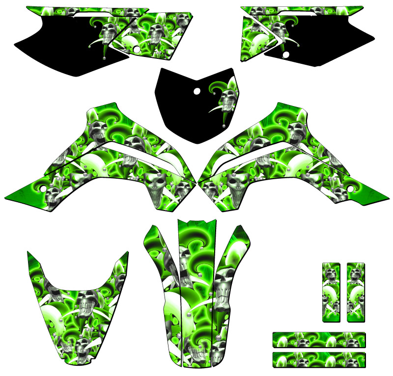 KLX 140 2019-2020 Green Senge kit de gráficos compatible con Kawasaki - Imagen 5 de 10