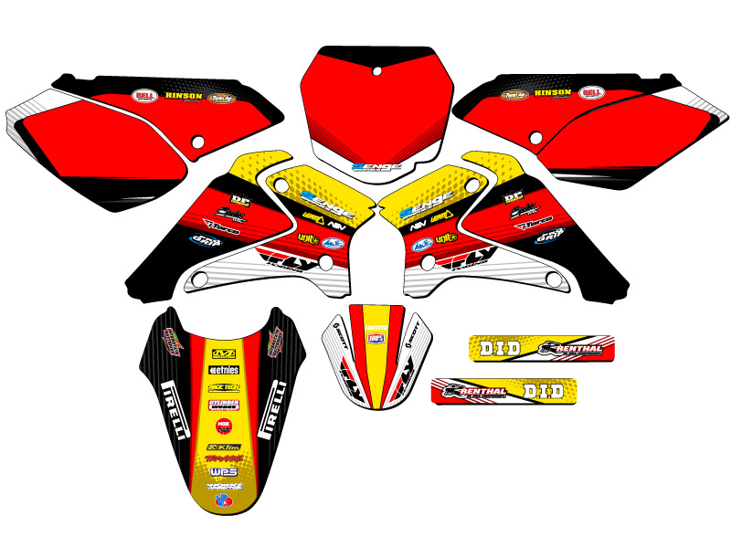 Kit de gráficos DRZ 125 RICOCHET amarillo Senge 2001-2007 compatible con Suzuki - Imagen 5 de 10