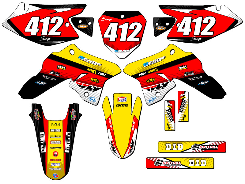 2008-2023 DRZ 125 RICOCHET Yellow Senge Graphics Kit Compatible with Suzuki - Picture 8 of 10