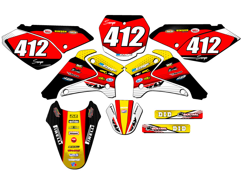 Kit de gráficos DRZ 125 RICOCHET amarillo Senge 2001-2007 compatible con Suzuki - Imagen 8 de 10