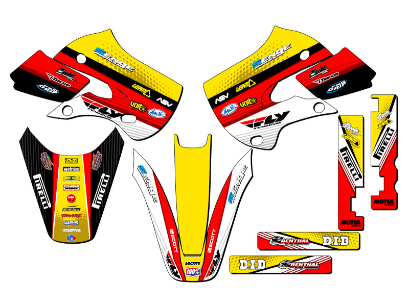 2000-2009 DRZ 110 RICOCHET Amarillo Senge Kit de Gráficos Compatible con Suzuki - Imagen 2 de 10