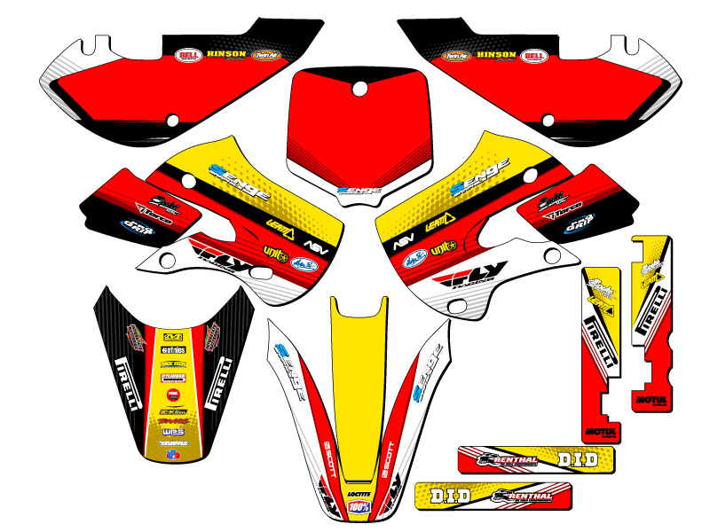 2000-2009 DRZ 110 RICOCHET Amarillo Senge Kit de Gráficos Compatible con Suzuki - Imagen 5 de 10