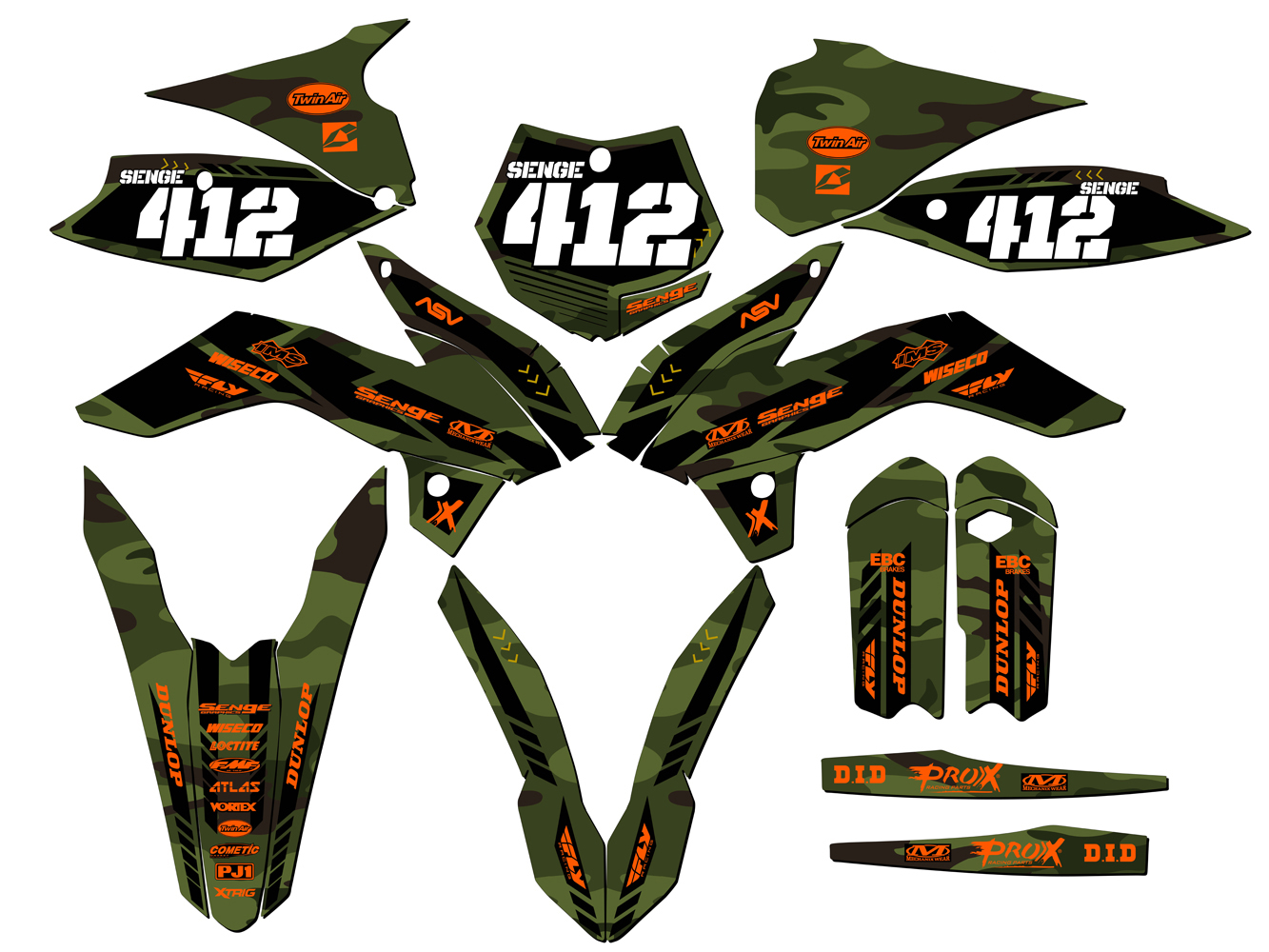 2015-2017 SX 85 APACHE Green Senge Graphics Kit Compatible with KTM - Bild 8 von 10