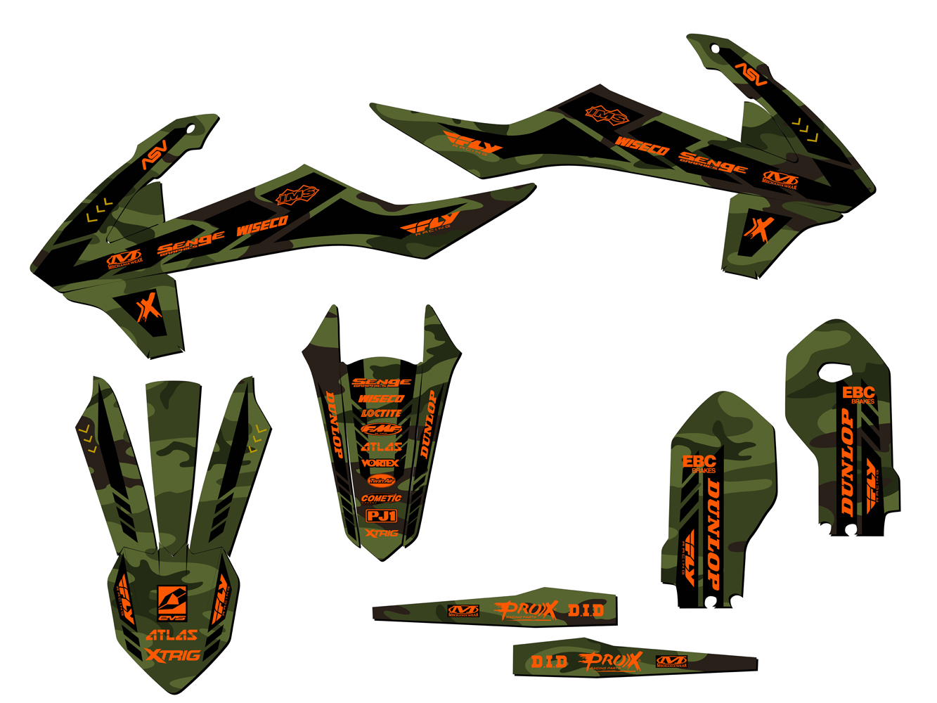 Kit de gráficos 2018-2023 SX 85 APACHE Green Senge compatible con KTM - Imagen 2 de 10