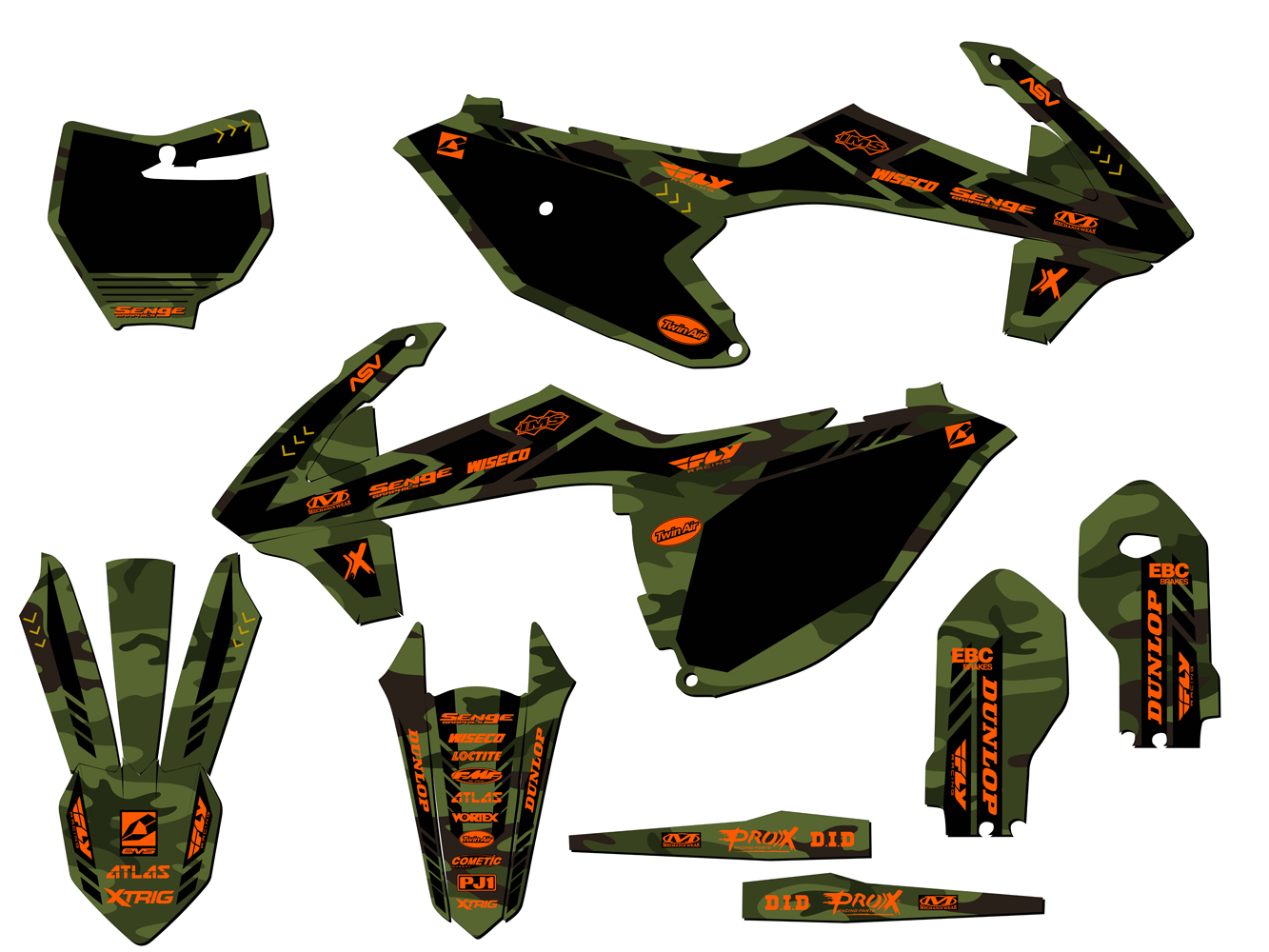 Kit de gráficos 2018-2023 SX 85 APACHE Green Senge compatible con KTM - Imagen 5 de 10