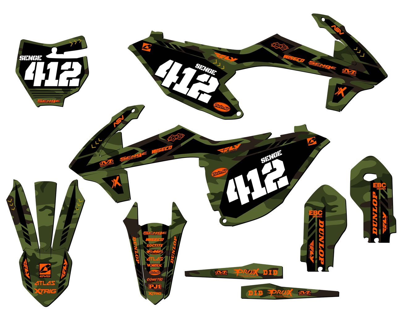 Kit de gráficos 2018-2023 SX 85 APACHE Green Senge compatible con KTM - Imagen 8 de 10