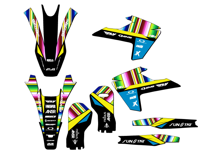 2016-2018 (except 2016 TC 250) TC SERAPE Black Senge Graphics Kit Compatible - Picture 2 of 10