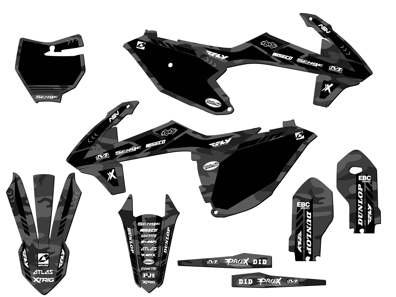 Kit de gráficos SX 85 APACHE 2018-2023 gris Senge compatible con KTM - Imagen 5 de 10