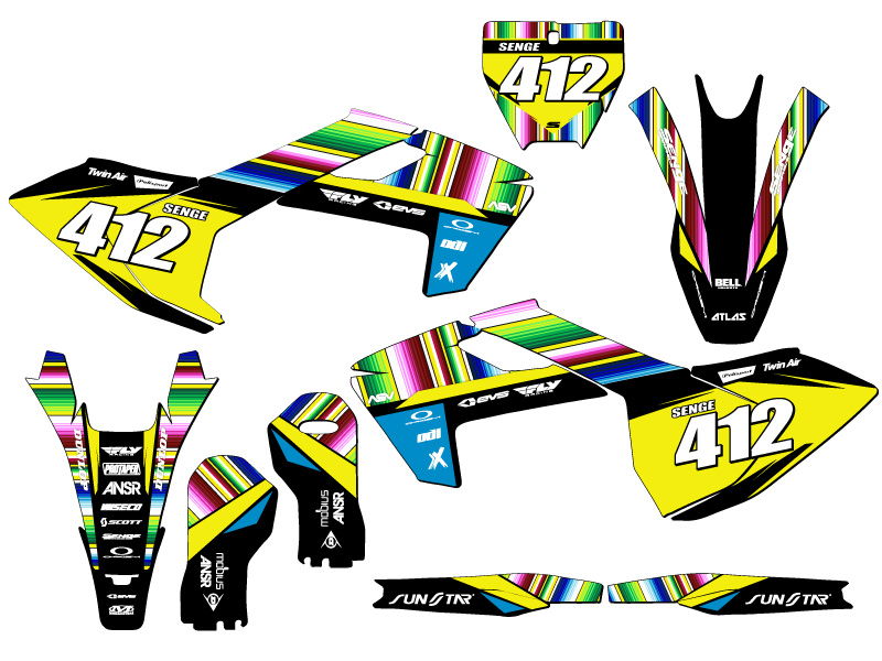 2016-2018 (except 2016 TC 250) TC SERAPE Black Senge Graphics Kit Compatible - Picture 8 of 10