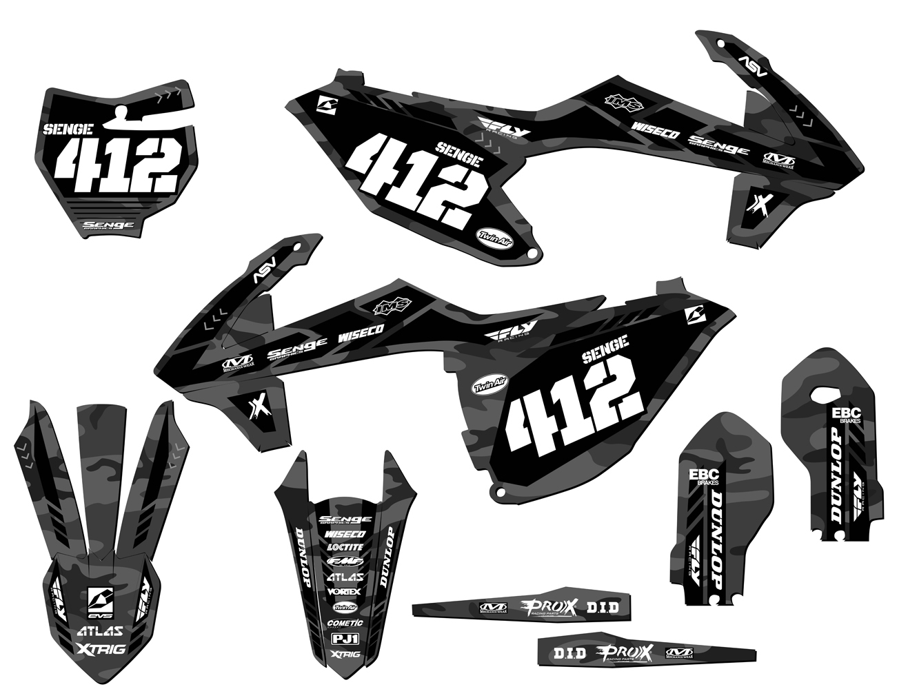 Kit de gráficos SX 85 APACHE 2018-2023 gris Senge compatible con KTM - Imagen 8 de 10