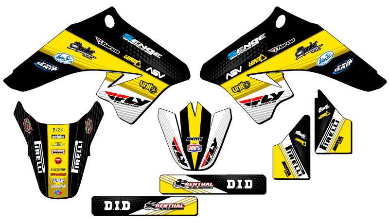 All Years DRZ 50|70 RICOCHET Black Senge Graphics Kit Compatible with Suzuki - Imagen 2 de 10