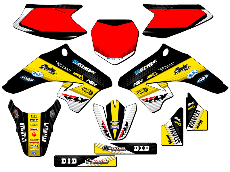 All Years DRZ 50|70 RICOCHET Black Senge Graphics Kit Compatible with Suzuki - Imagen 5 de 10