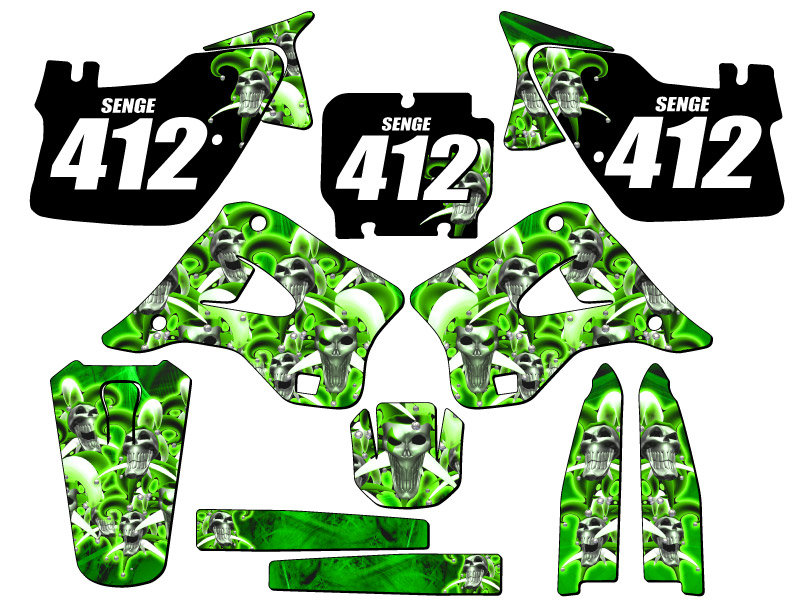 1994-1995 KX 125 JESTER Green Senge Graphics Kit Compatible with Kawasaki - Picture 8 of 10