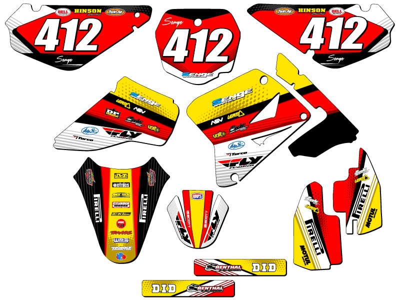 2001-2004 RM 85 RICOCHET Yellow Senge Graphics Kit compatible con Suzuki - Imagen 8 de 10