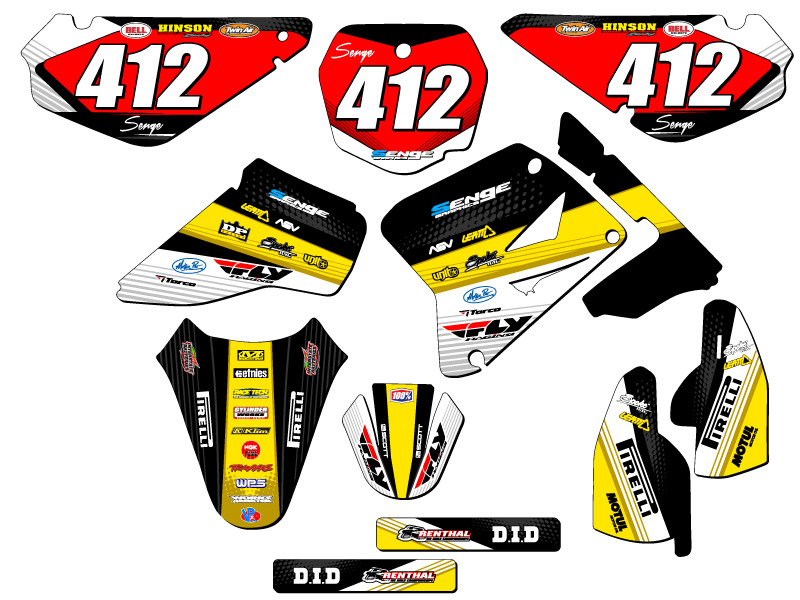 2005-2023 RM 85 RICOCHET Black Senge kit de gráficos compatible con Suzuki - Imagen 8 de 10