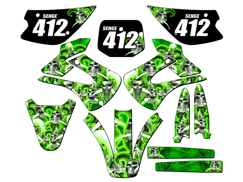 2001-2013 KX 100 BUFÓN Green Senge kit de gráficos compatible con Kawasaki - Imagen 8 de 10