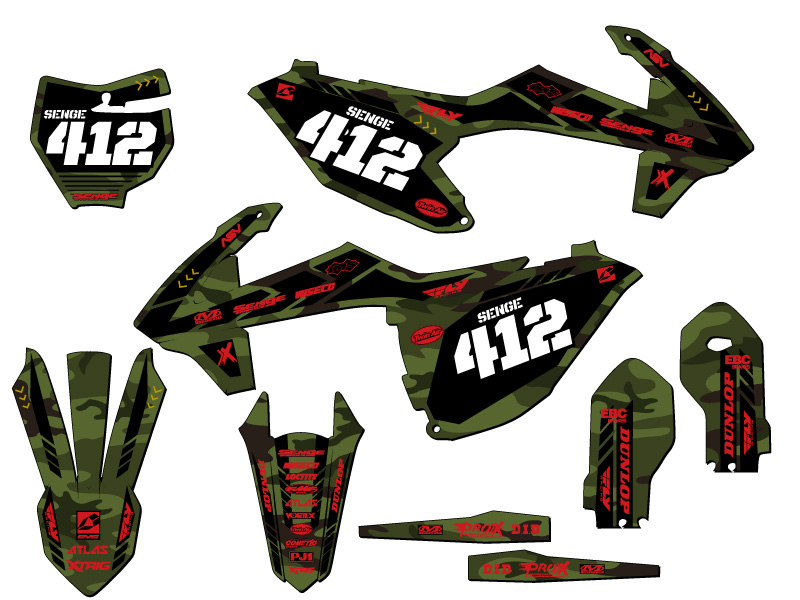 Kit de gráficos MC 85 APACHE 2021-2024 Green Senge compatible con GASGAS - Imagen 8 de 10
