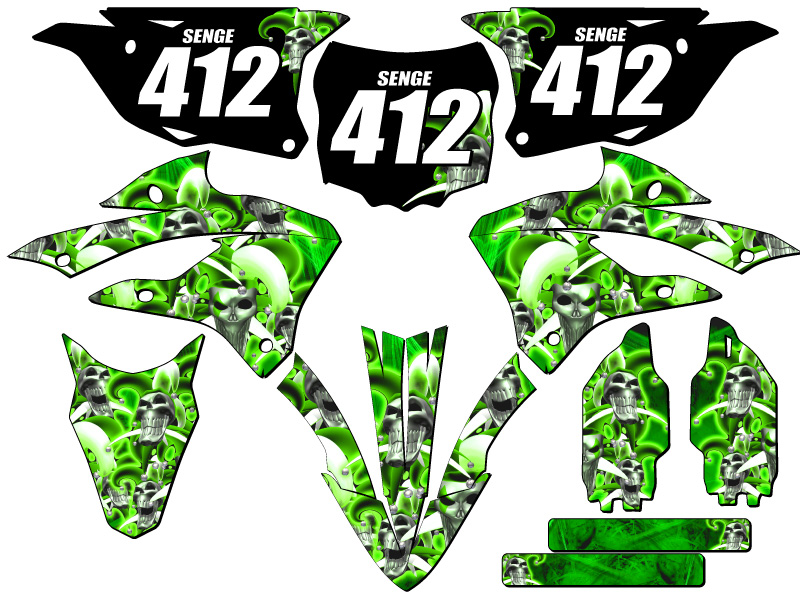 Kit de gráficos KX 85 JESTER 2022-2023 Green Senge compatible con Kawasaki - Imagen 8 de 10