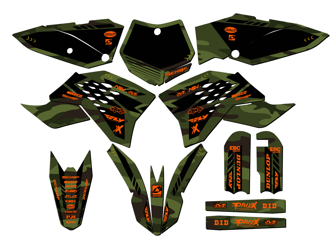 2009-2015 SX 65 APACHE Green Senge Graphics Kit Compatible with KTM - Picture 5 of 10