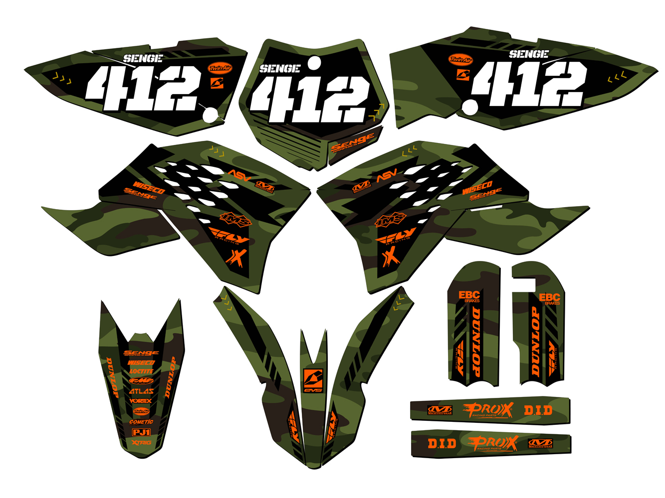 2009-2015 SX 65 APACHE Green Senge Graphics Kit Compatible with KTM - Picture 8 of 10