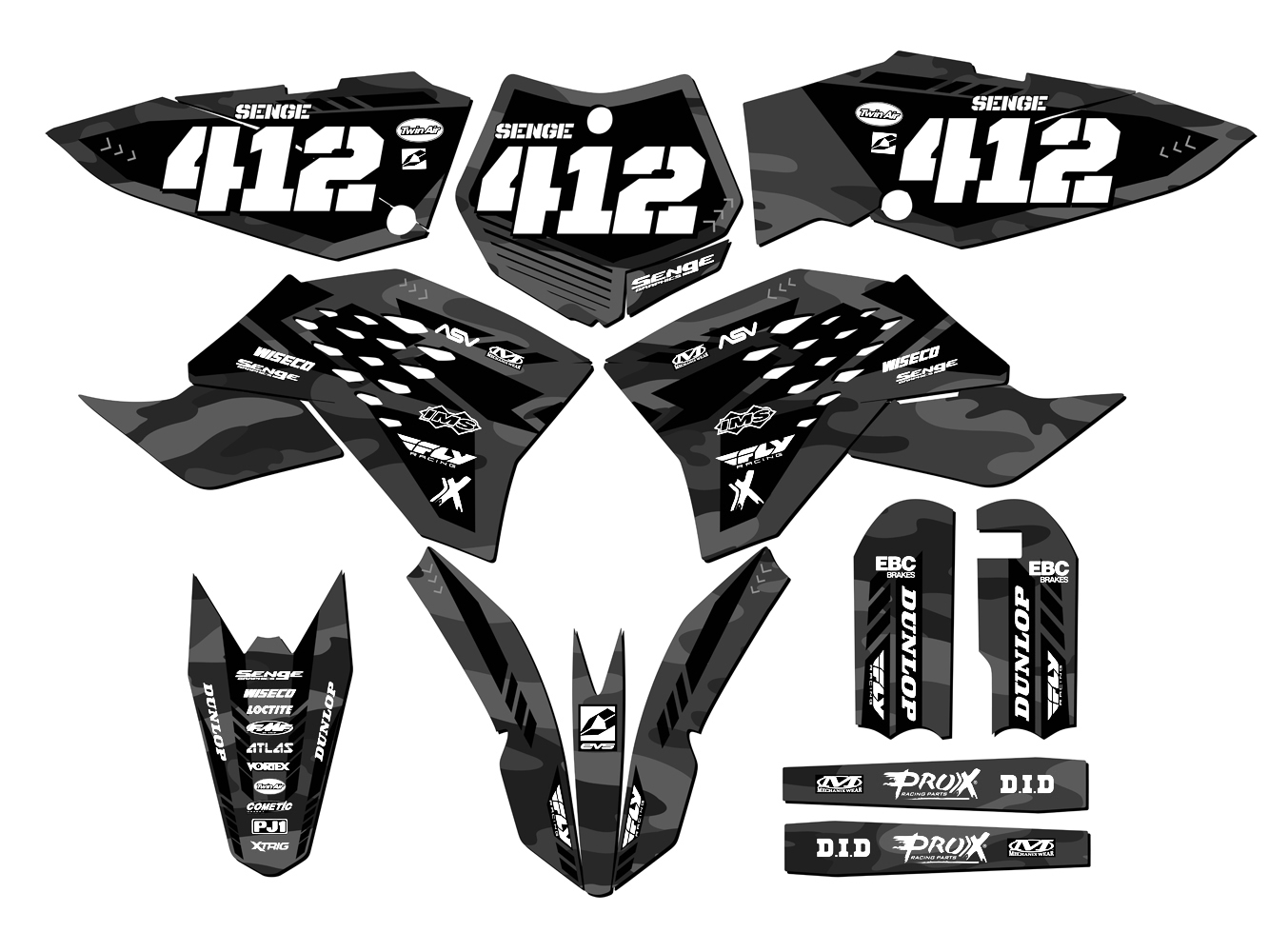 2009-2015 SX 65 APACHE Grey Senge Graphics Kit Compatible with KTM - Picture 8 of 10