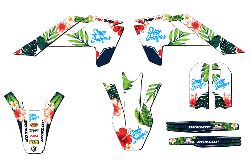 2016-2018 TC 65 TROPIC White Senge Kit Gráfico Compatible con Husqvarna - Imagen 2 de 10