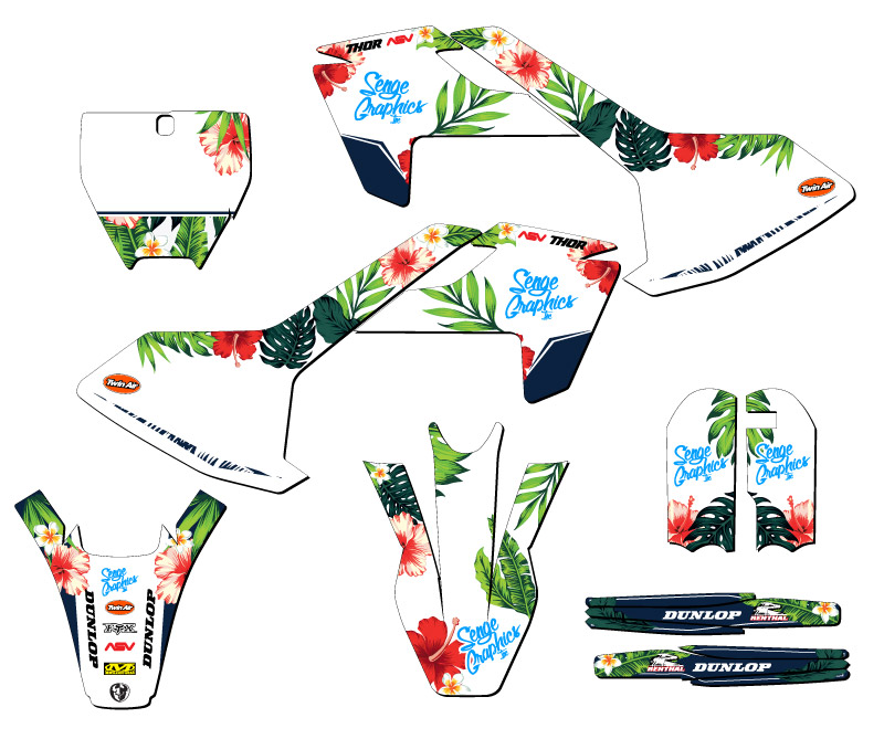 2016-2018 TC 65 TROPIC White Senge Kit Gráfico Compatible con Husqvarna - Imagen 5 de 10