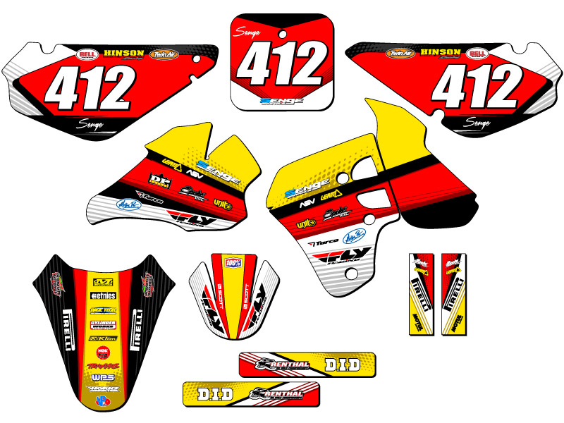 RM 80 RICOCHET 2000 Yellow Senge kit de gráficos compatible con Suzuki - Imagen 8 de 10