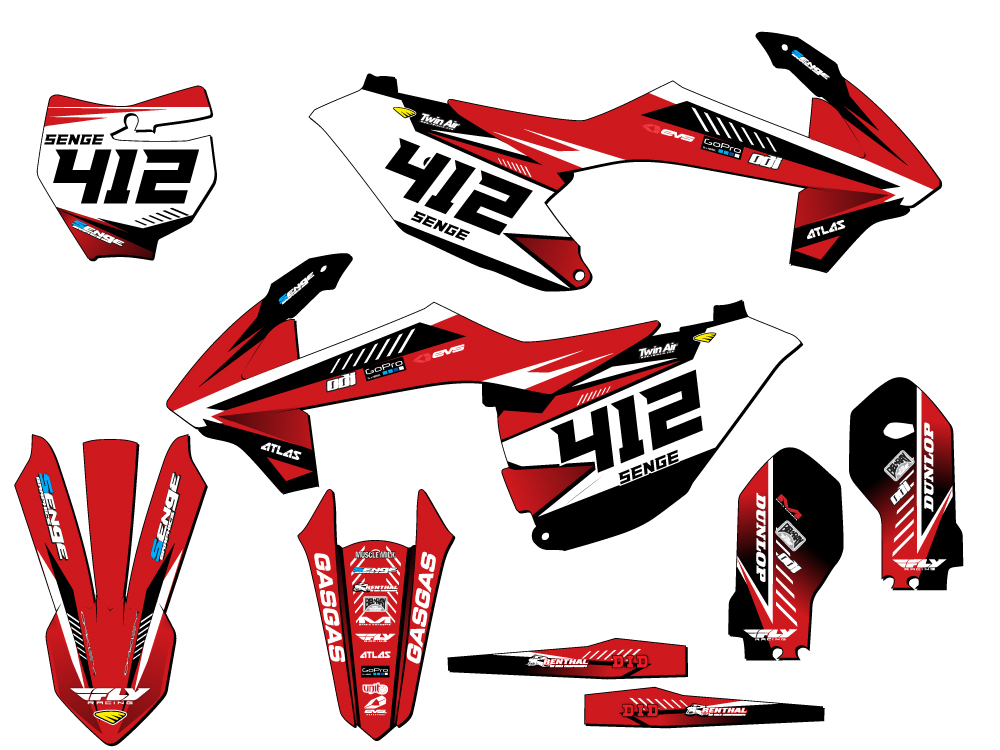 2021-2024 MC 85 SURGE Red Senge Graphics Kit Compatible with GASGAS - Bild 8 von 10