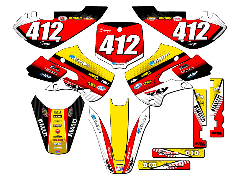 Kit de Gráficos All Years RM 65 RICOCHET Amarillo Senge Compatible con Suzuki - Imagen 8 de 10