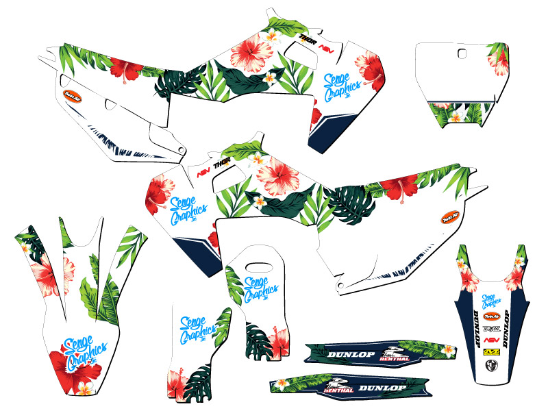 Kit de gráficos Senge 2019-2022 FX Tropic blanco compatible con Husqvarna - Imagen 5 de 10