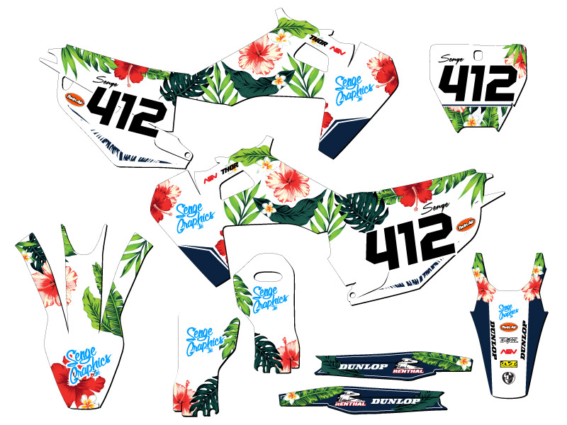 Kit de gráficos Senge 2019-2022 FX Tropic blanco compatible con Husqvarna - Imagen 8 de 10