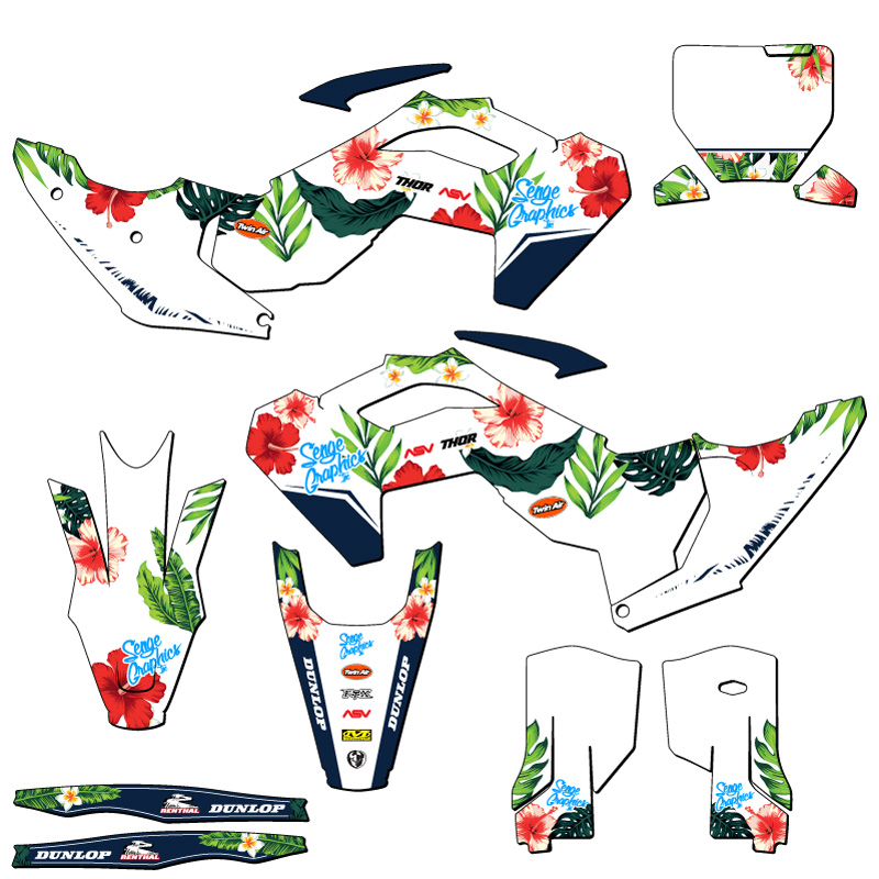 2023 FX TROPIC White Senge Graphics Kit Compatible with Husqvarna - Picture 5 of 10