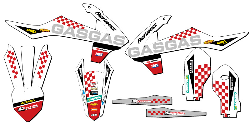 2021-2024 MC 85 CHECK White Senge Graphics Kit Compatible with GASGAS - Bild 2 von 10