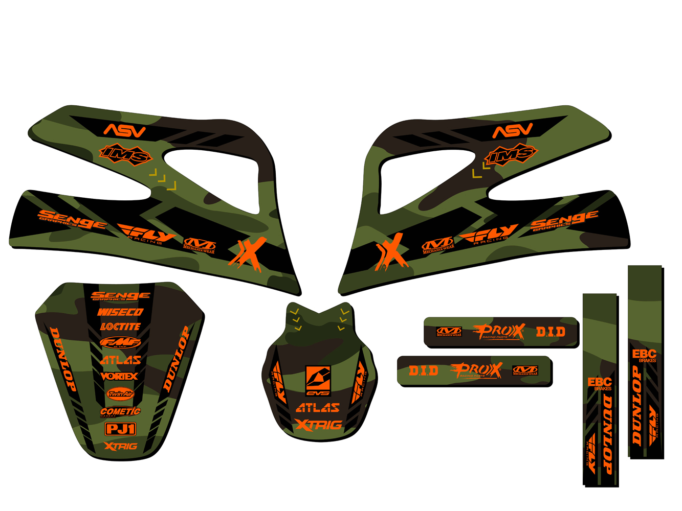 1998-2001 SX 50 APACHE Green Senge Graphics Kit Compatible with KTM - Foto 2 di 10