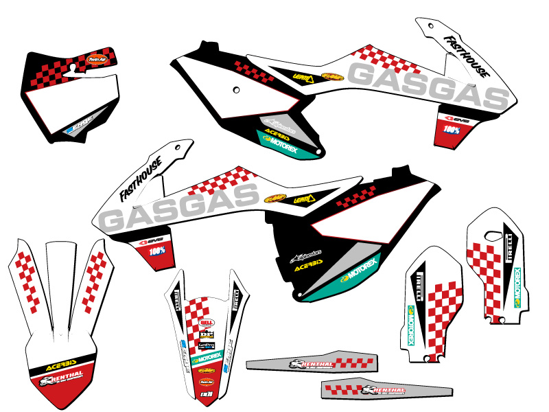 2021-2024 MC 85 CHECK White Senge Graphics Kit Compatible with GASGAS - Bild 5 von 10