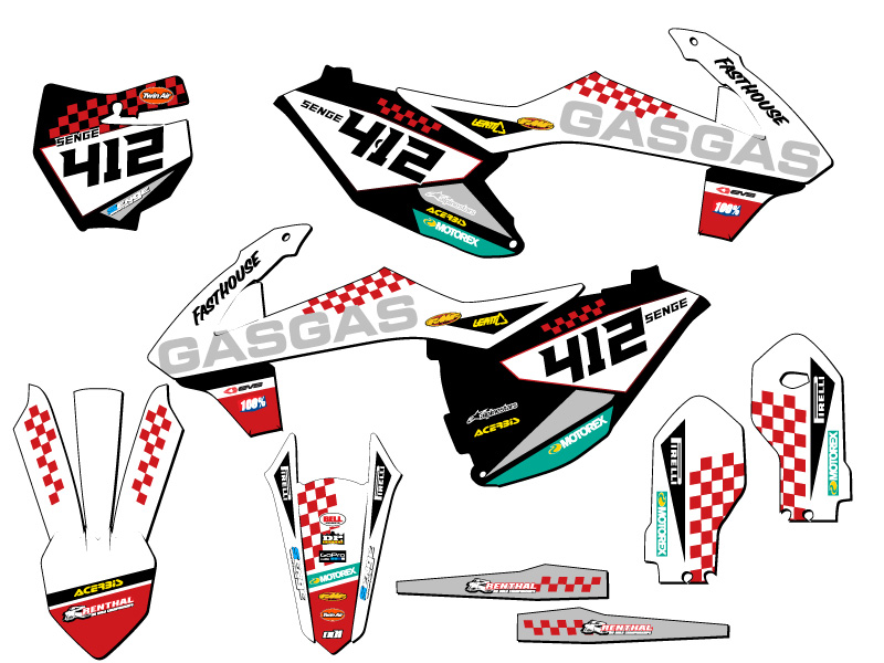 2021-2024 MC 85 CHECK White Senge Graphics Kit Compatible with GASGAS - Bild 8 von 10